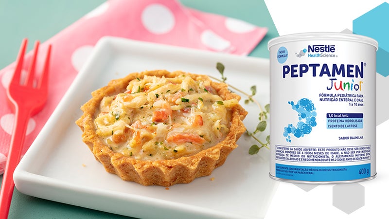 Torta salgada com recheio de frango com PEPTAMEN®