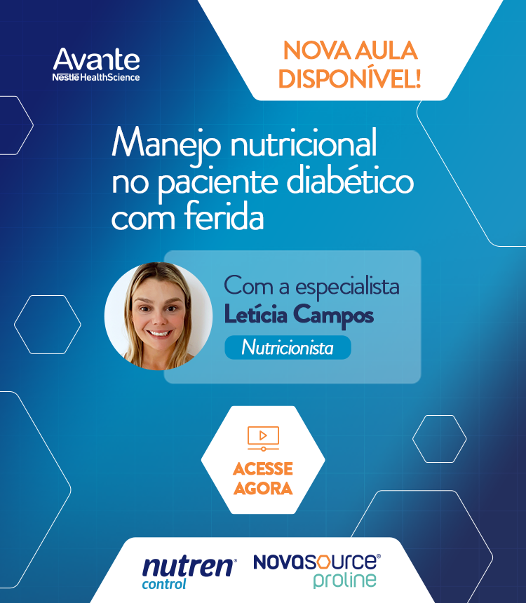 Banner Aula Manejo nutricional no paciente diabético com ferida
