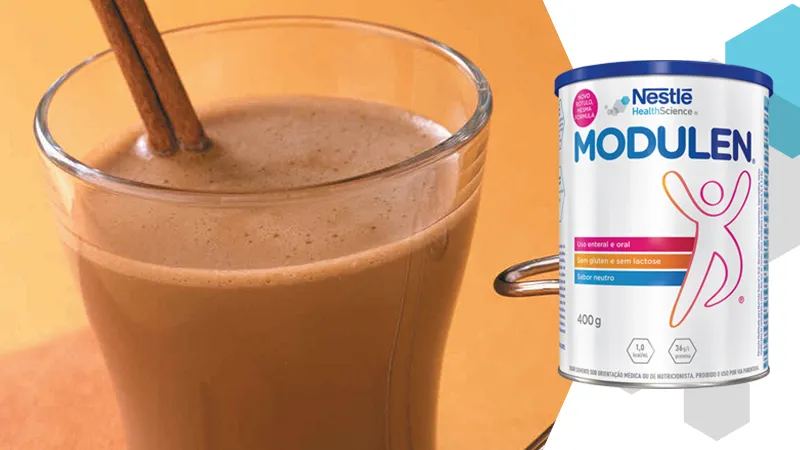 Bebida com nescafé, gengibre e canela com MODULEN®